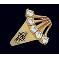 Corporate Fashion 14K Gold Ladies Ring W/ 5 Gemstones